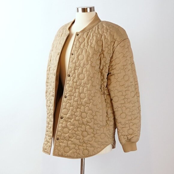 & Other Stories Oversized Floral Quilted Jacket Beige - Size 6 - Picture 4 of 9